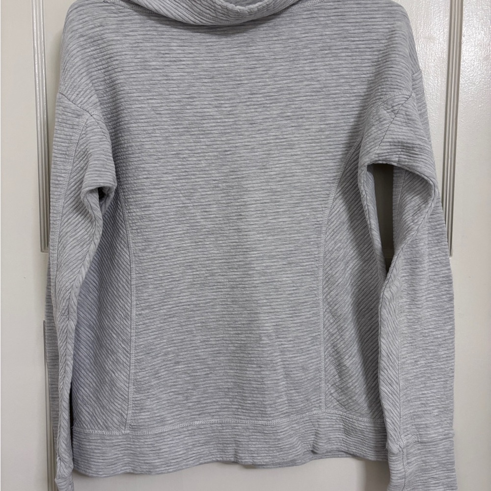 Gray Ribbed Cowl Neck - Picture 3 of 3